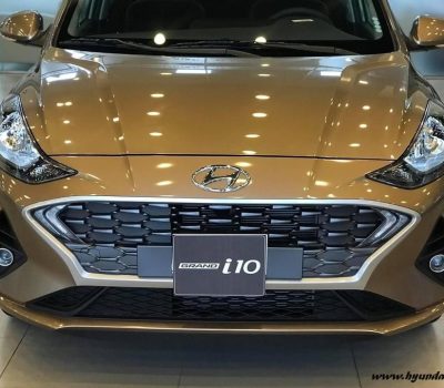 Hình ảnh I10 đuôi ngắn 2021 màu vàng cát (Bản tự động)