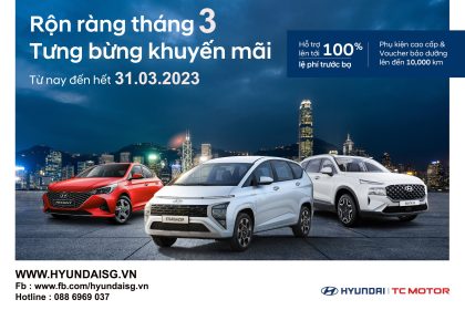 Bảng giá và ưu đãi xe Hyundai tháng 3/2023